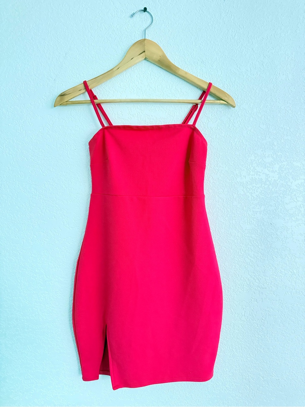 Guess Hot Pink Double-Strap Mini Dress